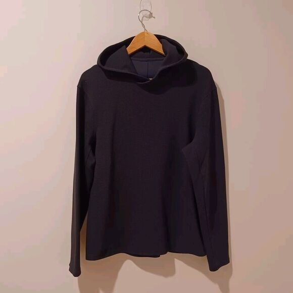 lululemon athletica Other - Lululemon Shift Stitch Hoodie Men's L Black Waffle Knit Thermal Pullover Shirt